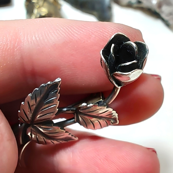 Vintage 1954 Sterling Silver Swedish Designer Tage Linde Rose Brooch Pin - Picture 7 of 11